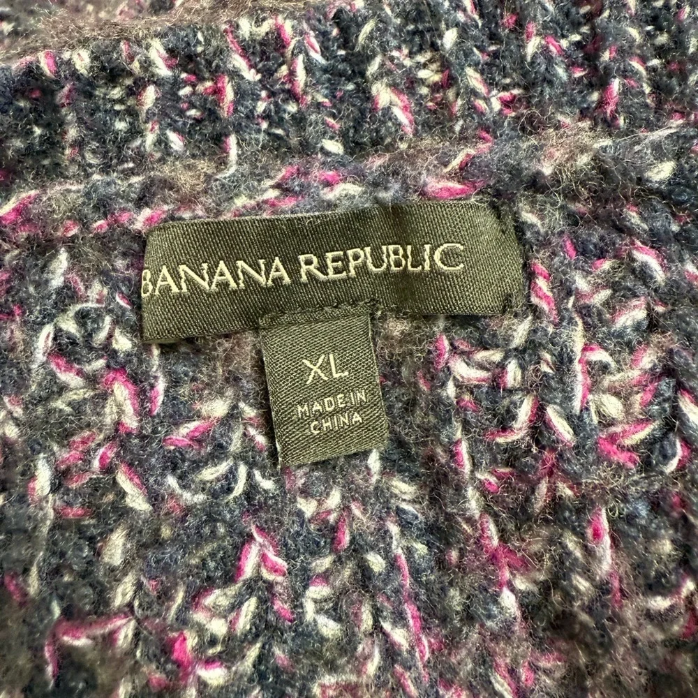 Banana Republic Chunky Knit Sweater Purple Multi | Size XL| Cozy Soft Pullover